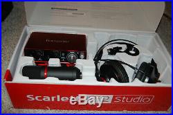 Focusrite Scarlett 2i2 Studio USB Audio Interface Red Bundle Microphone, MIC