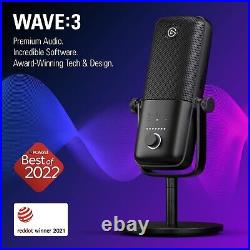 GENUINE Elgato Wave3 Premium USB Condenser Microphone Mic Wave Lewitt Audio
