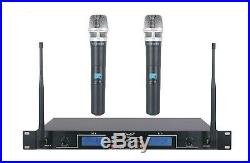GTD Audio 2 x 100 Adjustable Ch UHF Handheld wireless Microphone mic System 290