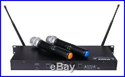 GTD Audio 2 x 100 Adjustable Ch UHF Handheld wireless Microphone mic System 290