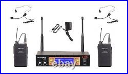 GTD Audio 2Ch UHF Handheld Lavaliere Wireless Microphone Mic System NEW 35LL