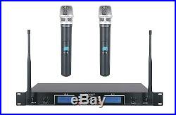 GTD Audio 2x100 adjustable Frequency UHF Wireless Microphone Mic System New 290