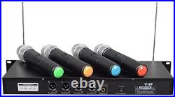 GTD Audio 4 Handheld Wireless Microphone Cordless mics System, Ideal for
