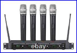 GTD Audio 4 Handheld Wireless Microphone Cordless mics System Ideal for Churc