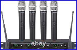 GTD Audio 4 Handheld Wireless Microphone Cordless mics System, Ideal for Church
