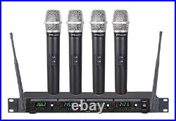 GTD Audio 4 Handheld Wireless Microphone Cordless mics System Ideal for Church