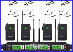 GTD Audio 4X800 Adjustable Channels UHF Diversity Wireless Cordless Lavalier/Lap