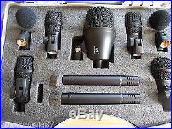 Gatt Audio 7 x Drum Mic Microphone Kit Set Pack Kick, Snare, 3 xTom, 2 x Overheads