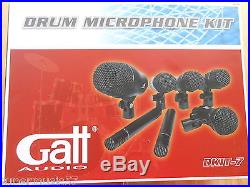Gatt Audio 7 x Drum Mic Microphone Kit Set Pack Kick, Snare, 3 xTom, 2 x Overheads