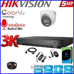 HIKVISION 3K CCTV HOME SYSTEM 5MP AUDIO MIC CAMERA ColorVU SECURITY Mobile VIEW