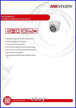 HIKVISION 3K CCTV SECURITY CAMERA SYSTEM 5MP AUDIO MIC Full ColorVU at Night UK