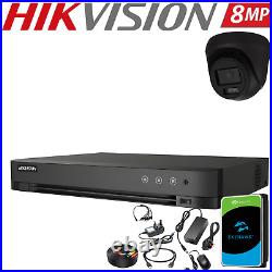 HIKVISION 8MP HD ColorVu CCTV 4K System Audio Mic Camera 8CH H. 265+ DVR Security