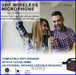 HOTEC UHF Wireless Dual Handheld Microphones with Mic, Black