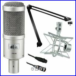 Heil Sound PR 40 Dynamic Cardioid Studio Microphone + PRSM + PL2T + Mic Cable