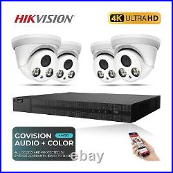Hikvision Audio Cctv System Ip Poe 4ch 8ch Nvr 5mp Camera + MIC 24/7 Colorvu Kit