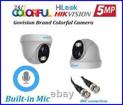 Hikvision Hilook Colourvu 5mp Cctv System Hd Audio MIC Dvr Cameras Security Kit