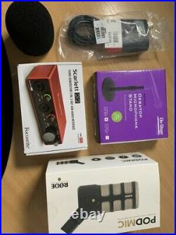 Home studio kit RODE Dynamic Mic, Scarlett 2i2 USB Audio Interface & More