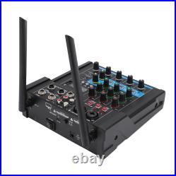 Hot Wireless Mic Mixer BT USB 2Pcs Wireless Mics 4 Channel Sound Mixer Board Mix