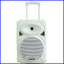 Ibiza Sound White Portable Battery Powered Bluetooth PA System 700W Wireless Mic