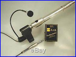 K&K Sound Silver Bullet Mic Clip-on Condenser Microphone Pickup withPreamp, 1/4