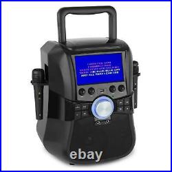 Karaoke Machine Player CD Bluetooth Singing System 2 Mics 25W RMS Hi Fi Audio