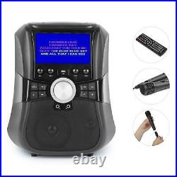 Karaoke Machine Player CD Bluetooth Singing System 2 Mics 25W RMS Hi Fi Audio