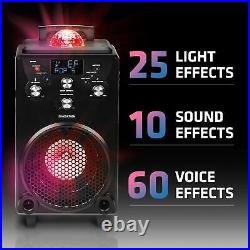 Karaoke Machine, Portable Karaoke System, 60 Voice & 10 Sound Effects, 2 Mics