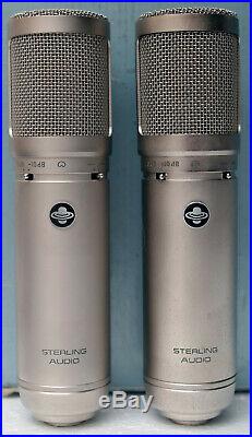 LOT 2 Sterling Audio ST66 Tube Condenser Microphone 2 Power Supplies Mic