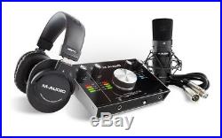 M-Audio MTRACK Podcast Podcasting Kit Headphones+Interface+Mic+Boom+Pop Filter