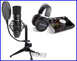 M-Audio MTRACK Podcast Podcasting Kit Headphones+Interface+Mic+Stand+Pop Filter