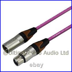 Microphone Mic Lead Van Damme Brown Boot Male Female Neutrik NS XLR Patch Cable