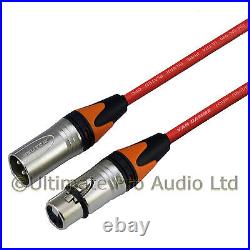 Microphone Mic Lead Van Damme Orange Boot Male Female Neutrik NS XLR Patch Cable