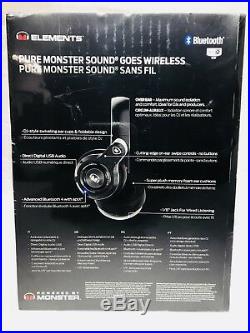 Monster Element Over-Ear Sound Isolating Wireless Headphones with Mic- Black