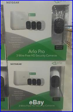 NEW Arlo Pro VMS4330 Security System with Siren 3 Wire-Free HD Cameras with Audio