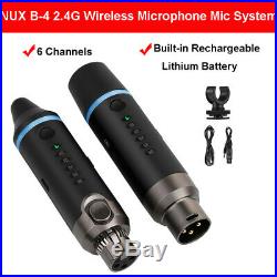 NUX- b-4 Audio XLR Wireless Microphone Snap-On Mic System Transmission Fr Camera