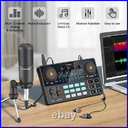 New AM200-S1 Microphone Mixer Kit Sound Card Audio Interface Condenser Phone PC
