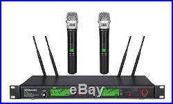 New GTD Audio 2x800 Channel UHF Diversity Wireless Microphone Mic System 733H