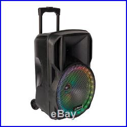 Party Light Sound PARTY-15RGB Portable PA Speaker Bluetooth System inc Mic