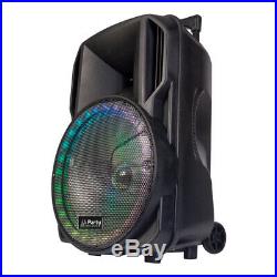 Party Light Sound PARTY-15RGB Portable PA Speaker Bluetooth System inc Mic