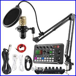 Podcast Microphone Bundle, BM-800 Mic with Live Sound Card Kit, Condenser Mic