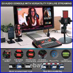 Podcast Microphone Sound Card Kit, Professional Studio Condenser Mic&G3 Live for