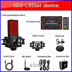 Podcast Microphone Sound Card Kit, Professional Studio Condenser Mic & G3 Red