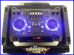 Portable dj Speaker Audio Music Case Wheels KARAOKE Mic Trolley 10 800W