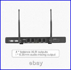 Professional 4-Channel UHF Wireless Conference Mic System/6.35Mm Audio output