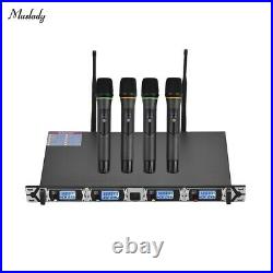 Professional 4-Channel Uhf Wireless Microphone System With 4 Handheld Mics mu