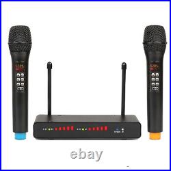 Professional UHF Handheld Microphone 2 MIC System Built-in Sound Card Karaoke