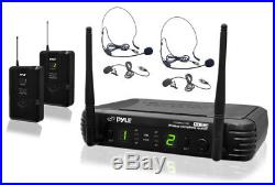 Pyle Pro Audio PDWM3400 Dual Bodypack Transmitter Uhf Wireless Mic System New
