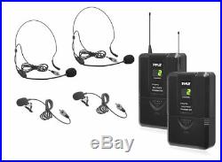 Pyle Pro Audio PDWM3400 Dual Bodypack Transmitter Uhf Wireless Mic System New