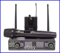 Q Audio QWM 1950 HH+BP Channel 70 UHF Diversity Dual Wireless Microphone System