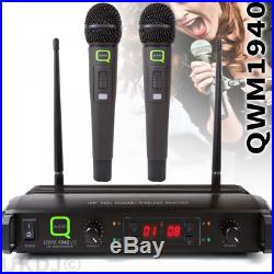 Q-Audio QWM1940 Twin Multi Channel UHF Radio Microphone Dual Wireless Mics